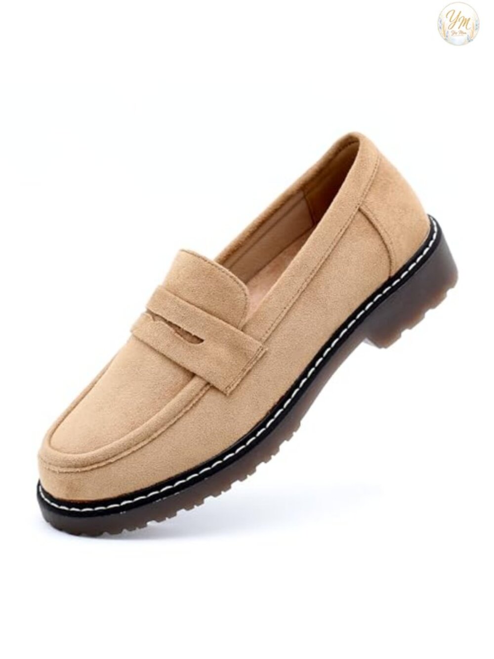 Women's Chunky Knit Slip-On Loafers, Platform Mocc, Comfortable Memory Foam